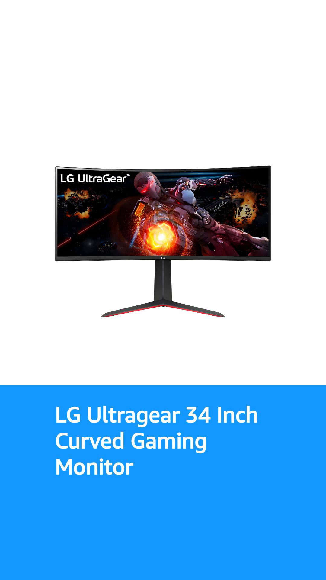 LG Ultragear 34GP63A-B QHD 34-Inch Wide Curved Gaming Monitor, VA